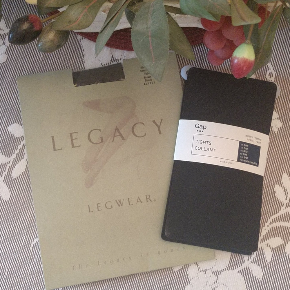 Gap s/m black tights, Legacy B brown control top